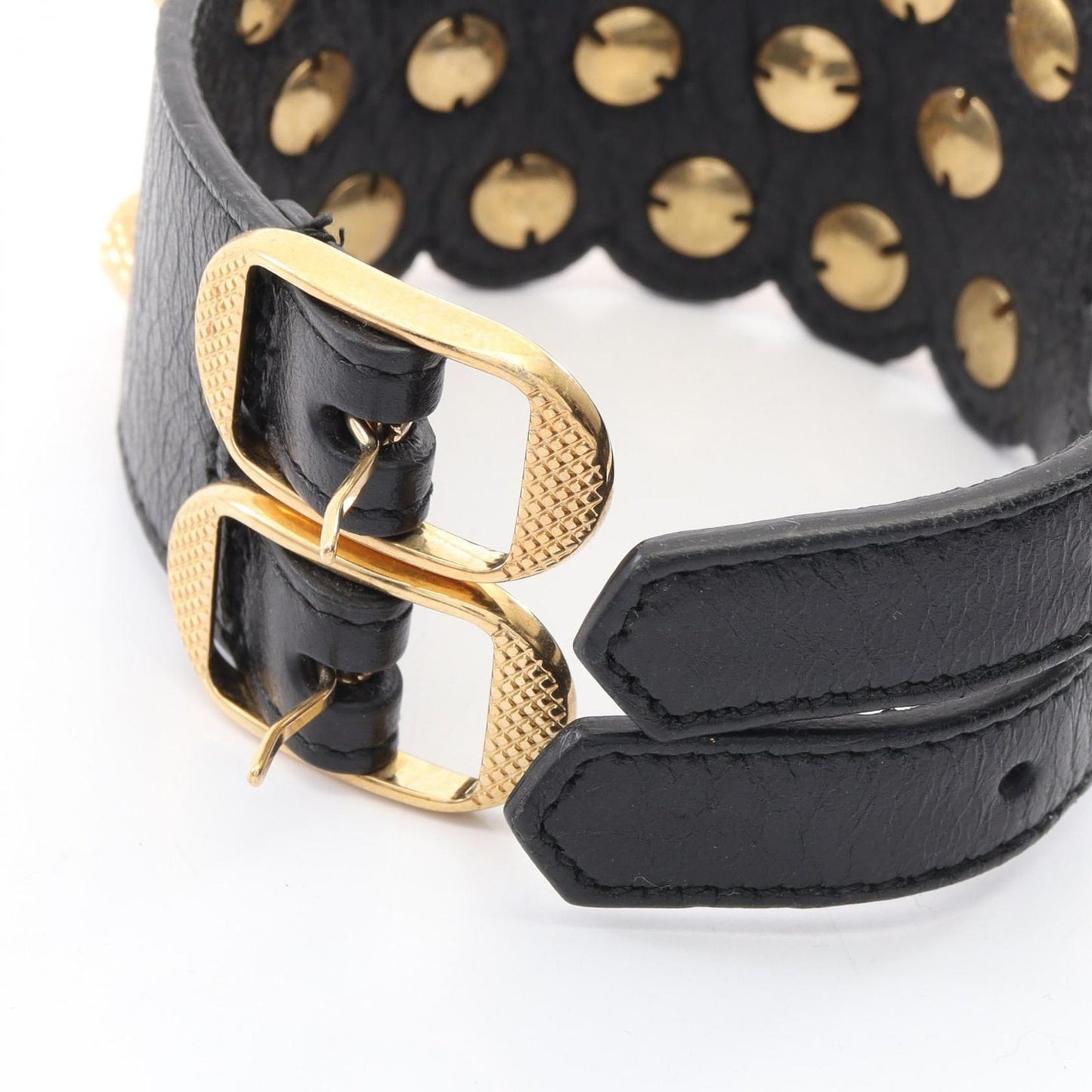 Balenciaga Bracelet Studs Black Leather — view 3