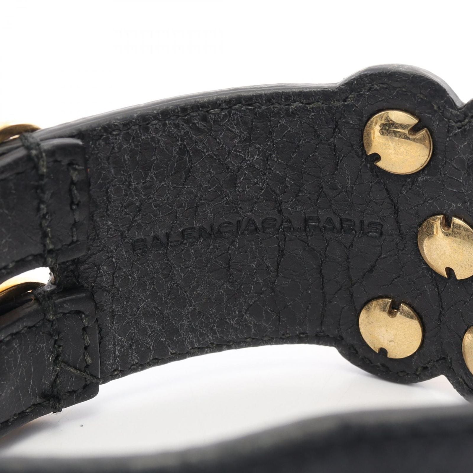 Balenciaga Bracelet Studs Black Leather — view 4
