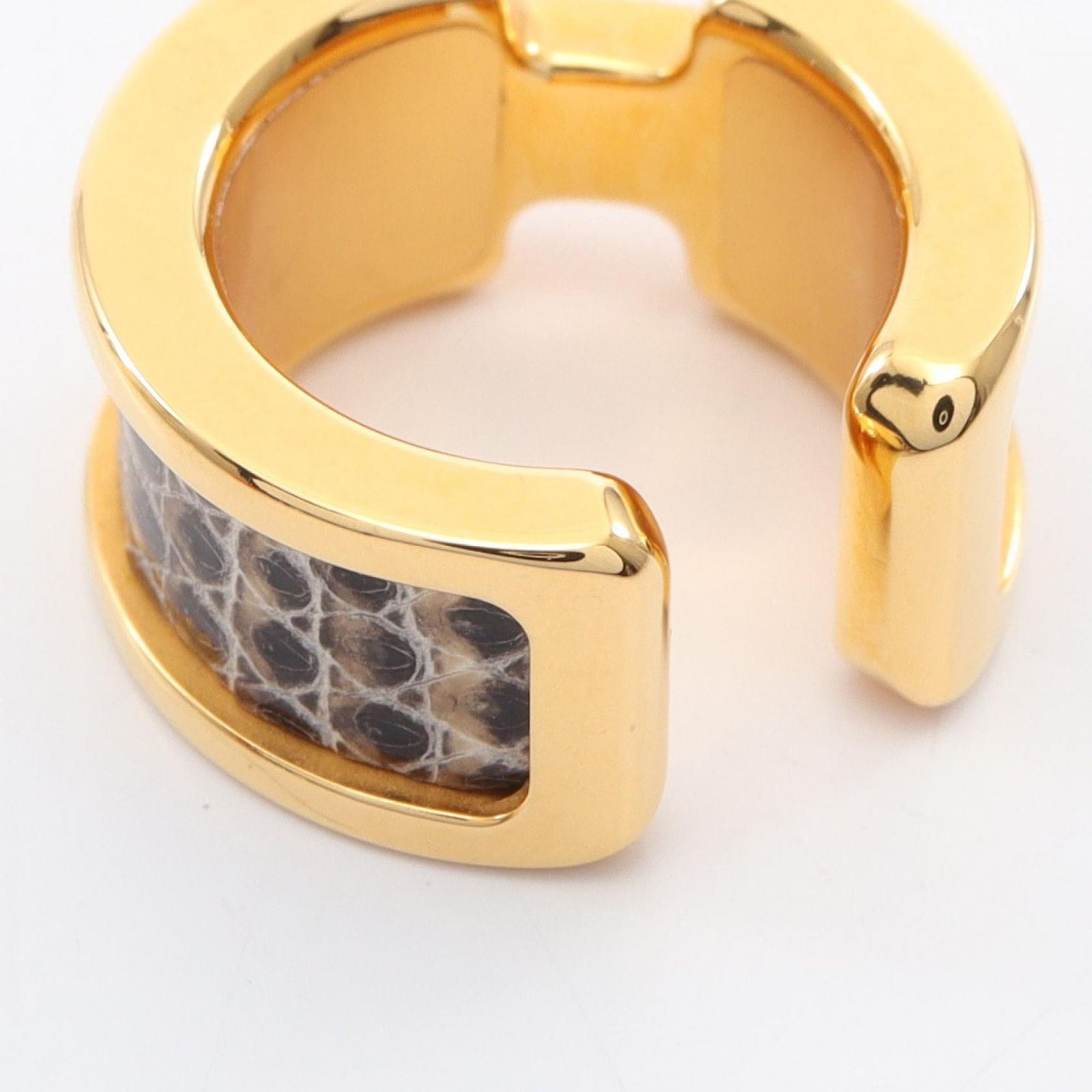 Hermes Olympe PM Gold Leather Ring — view 4