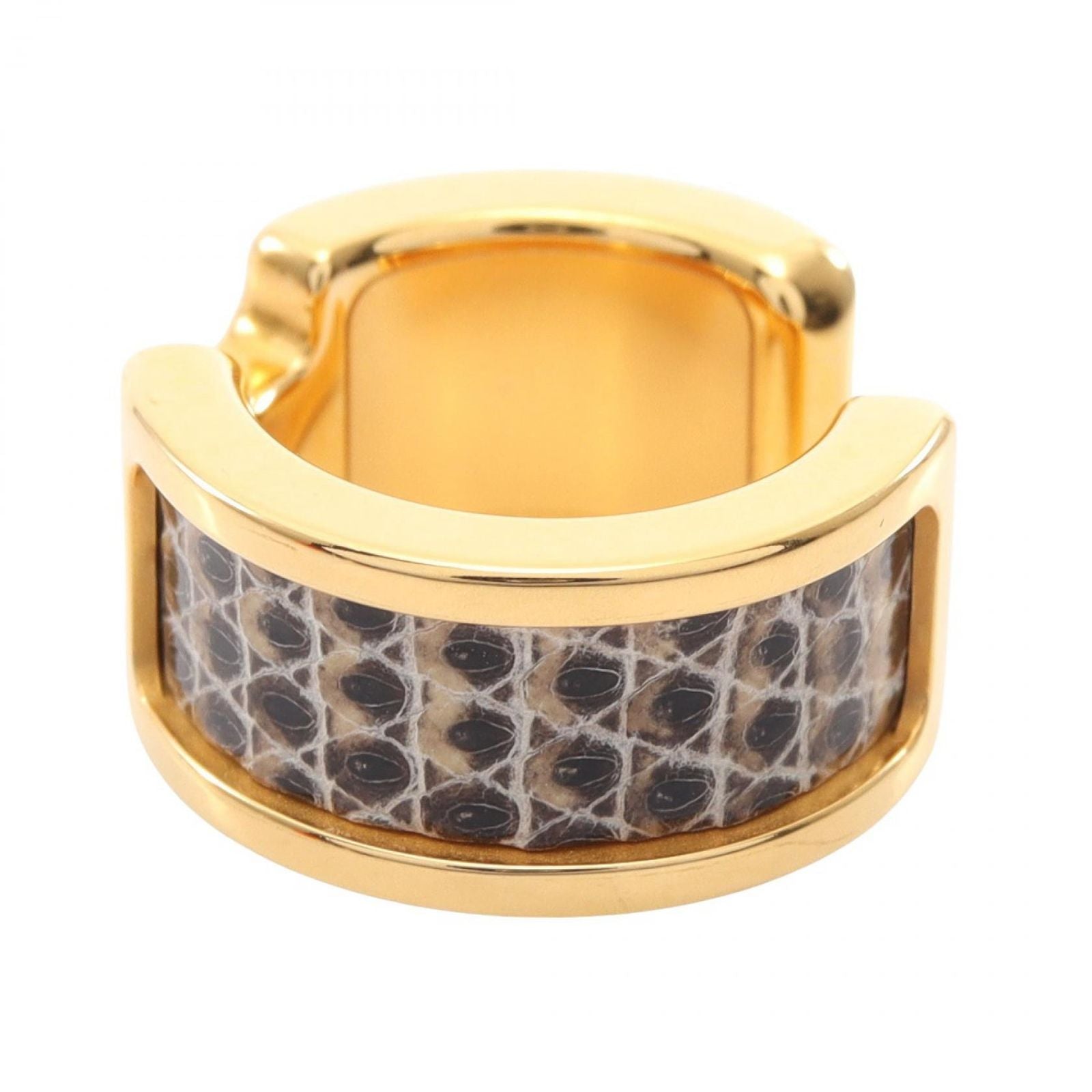 Hermes Olympe PM Gold Leather Ring — view 2