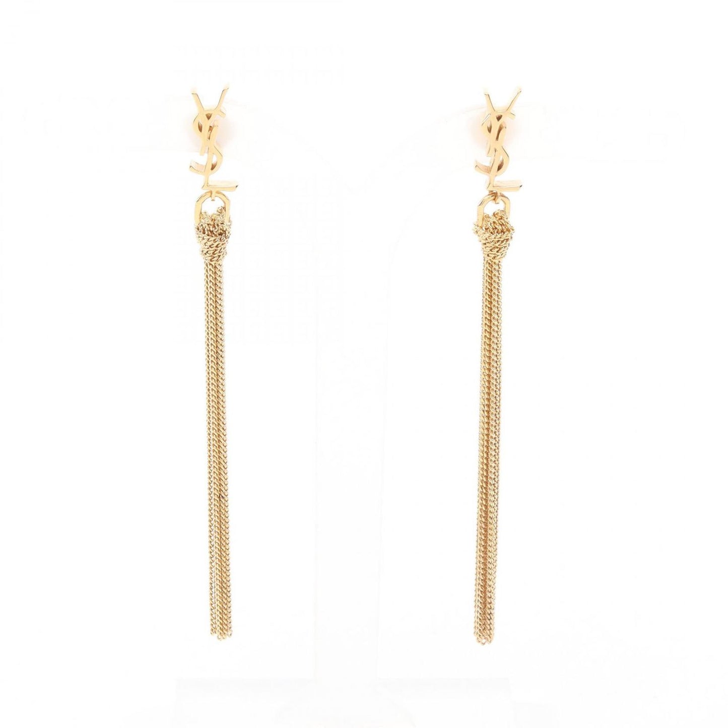 Saint Laurent Paris Earrings Cassandra Tassel Gold