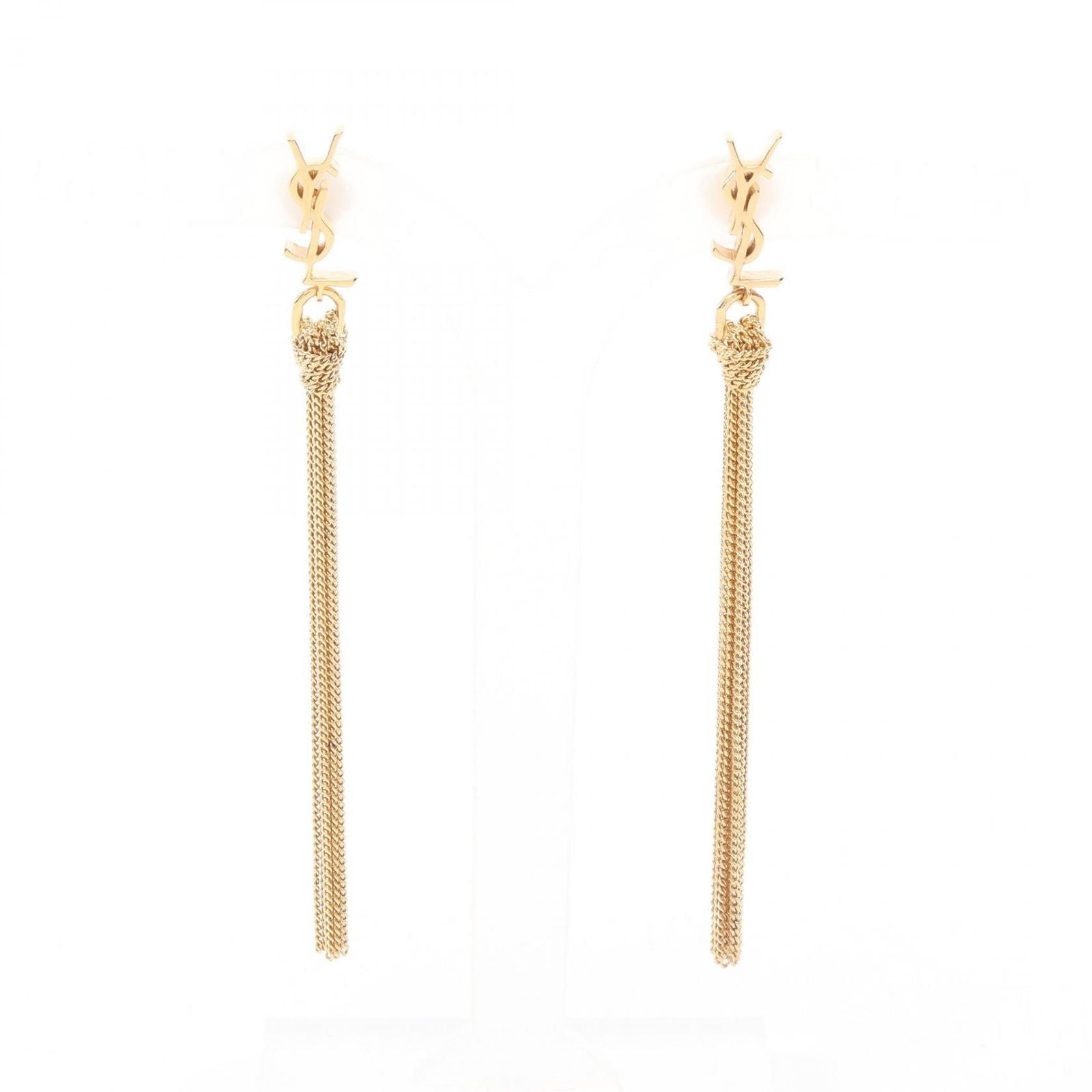 Saint Laurent Paris Earrings Cassandra Tassel Gold