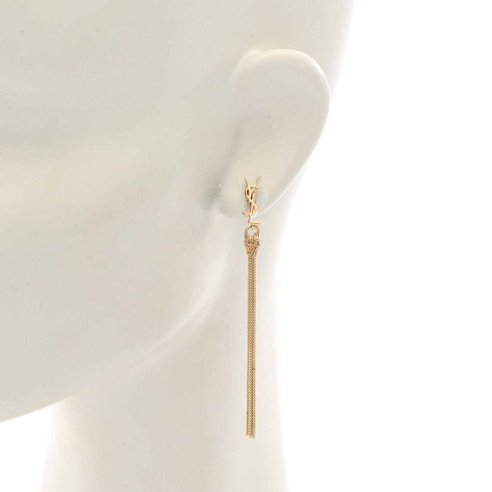 Saint Laurent Paris Earrings Cassandra Tassel Gold — view 4