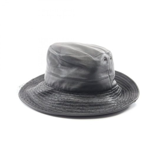 Dior Hat Teddy-d Tulle Bob Hat Bucket Black Leather Hat