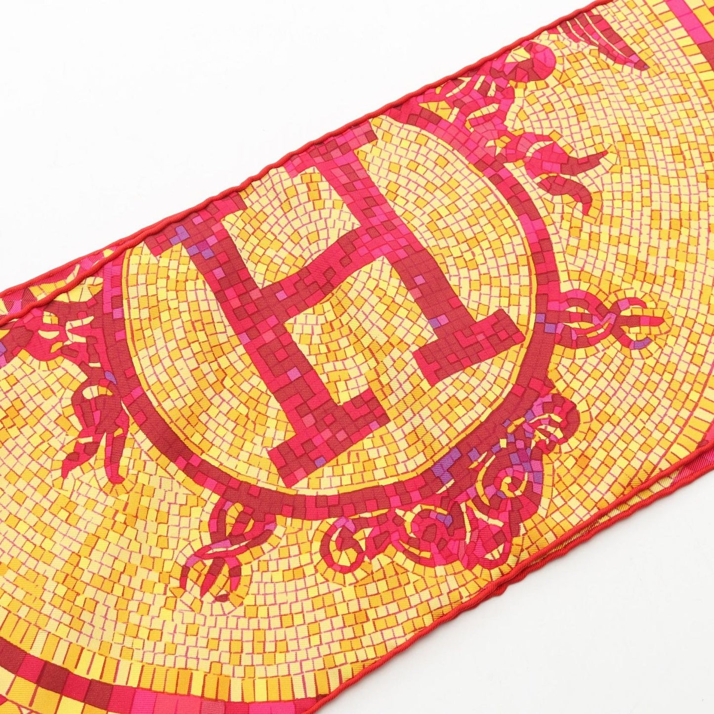 Hermes Scarf Fringe Mosaique AU 24 Pattern Silk Twist — view 5