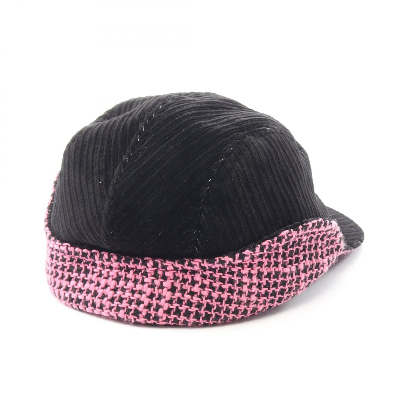 Chanel Cap CC Logo Tweed Corduroy Cap Hat — view 2
