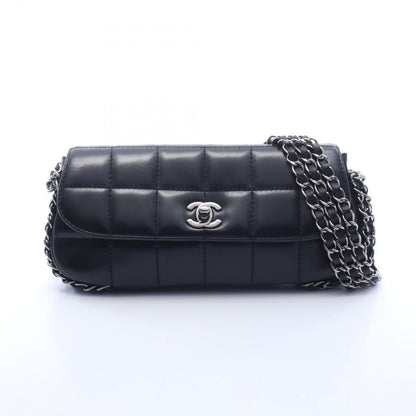 Chanel Shoulder Bag Choco Bar Black Lambskin Chain