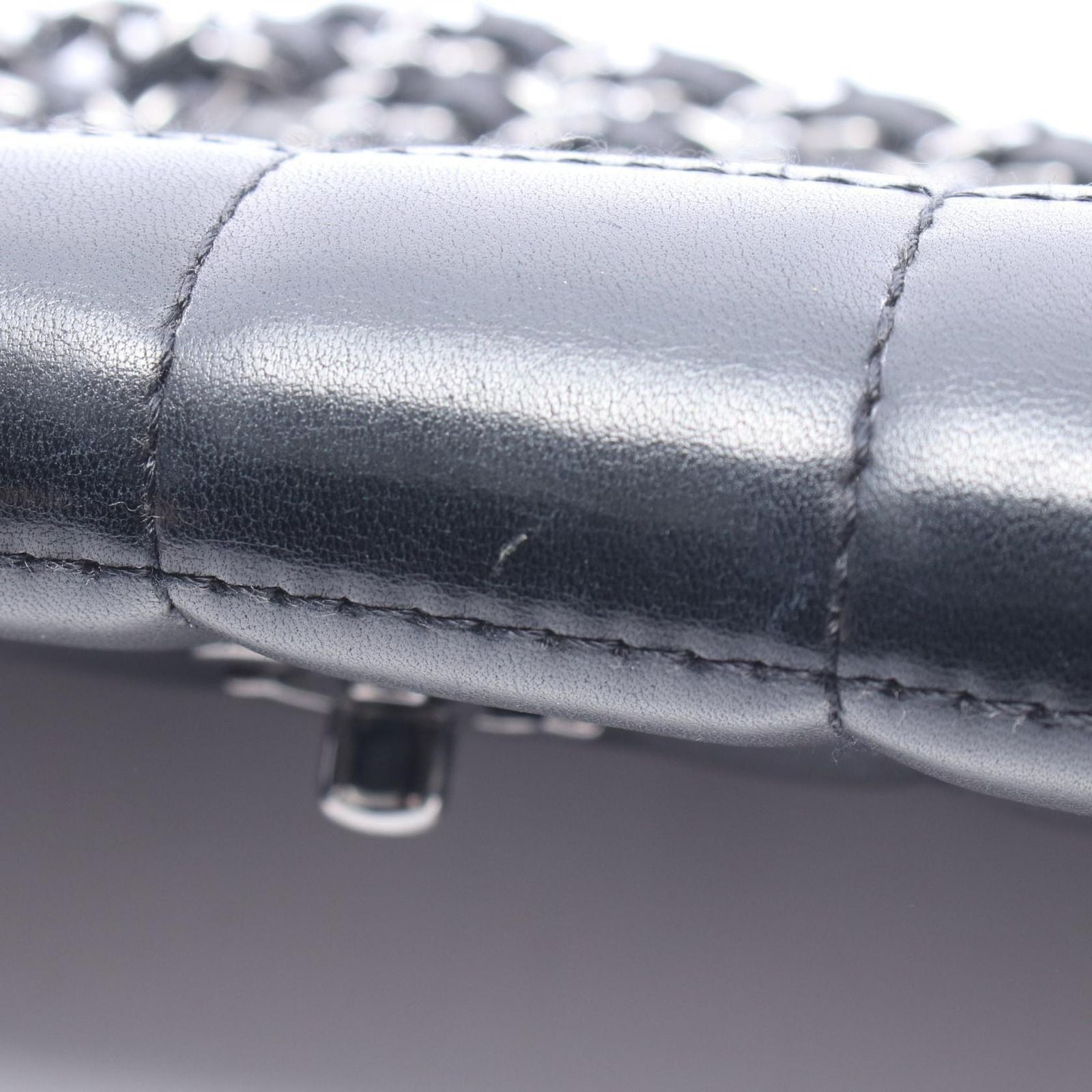 Chanel Shoulder Bag Choco Bar Black Lambskin Chain — view 7