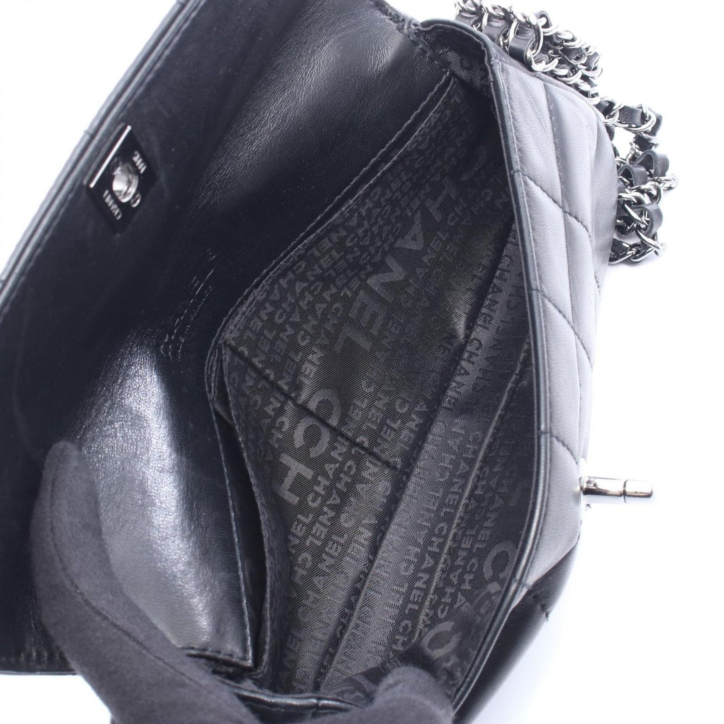 Chanel Shoulder Bag Choco Bar Black Lambskin Chain — view 3