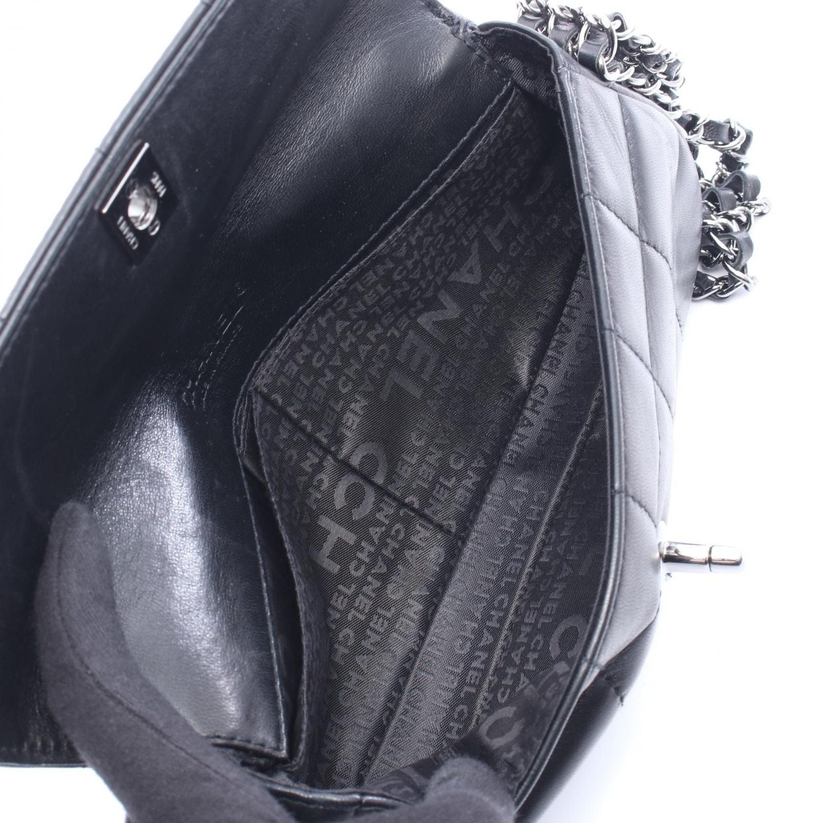 Chanel Shoulder Bag Choco Bar Black Lambskin Chain — view 3