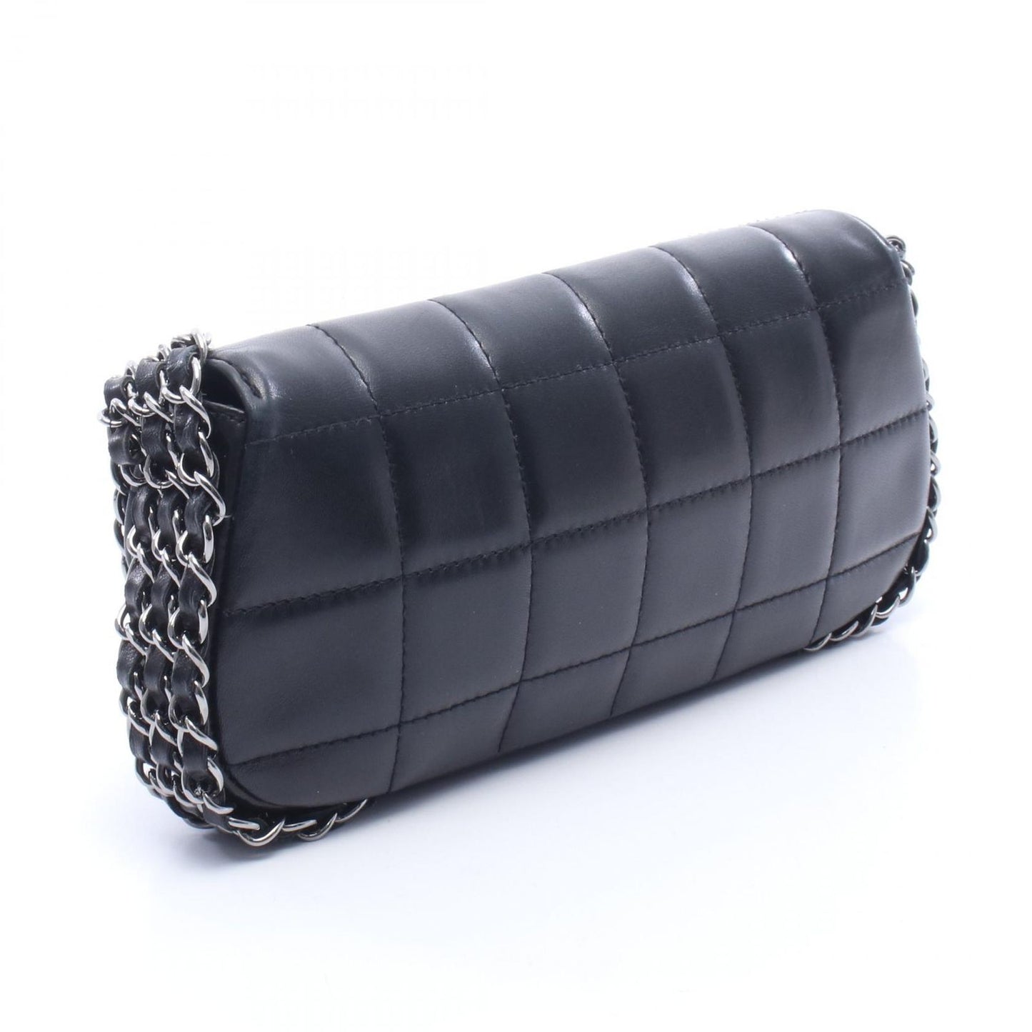 Chanel Shoulder Bag Choco Bar Black Lambskin Chain — view 2