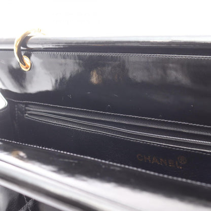 Chanel Tote Quilted Black Patent Leather CC Logo — view 8