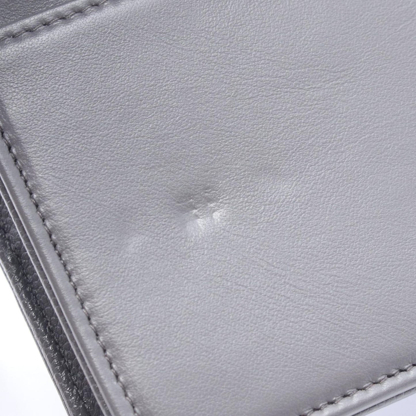 Chanel Shoulder Bag Quilted Gray Caviar Leather Chain Wallet — view 6