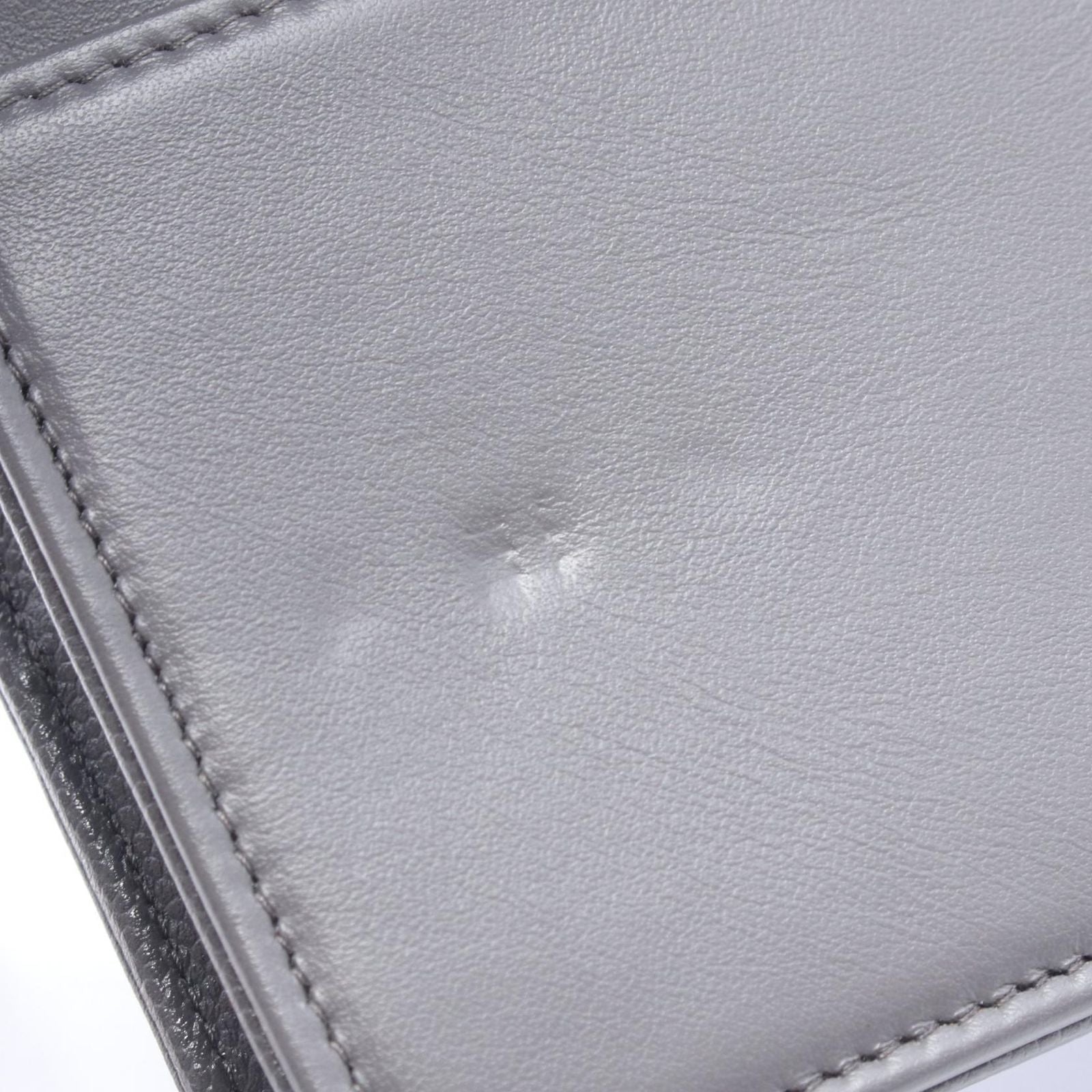 Chanel Shoulder Bag Quilted Gray Caviar Leather Chain Wallet — view 6