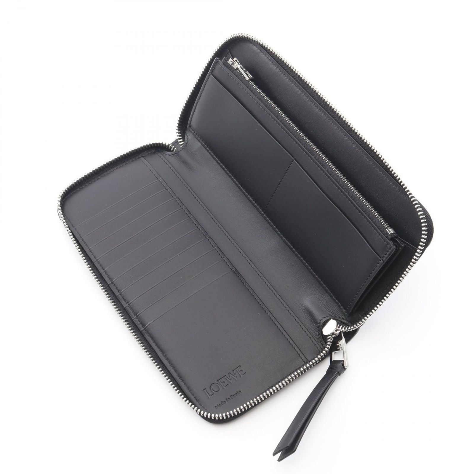 Loewe Round Wallet Puzzle Zip Around Black Leather — view 3