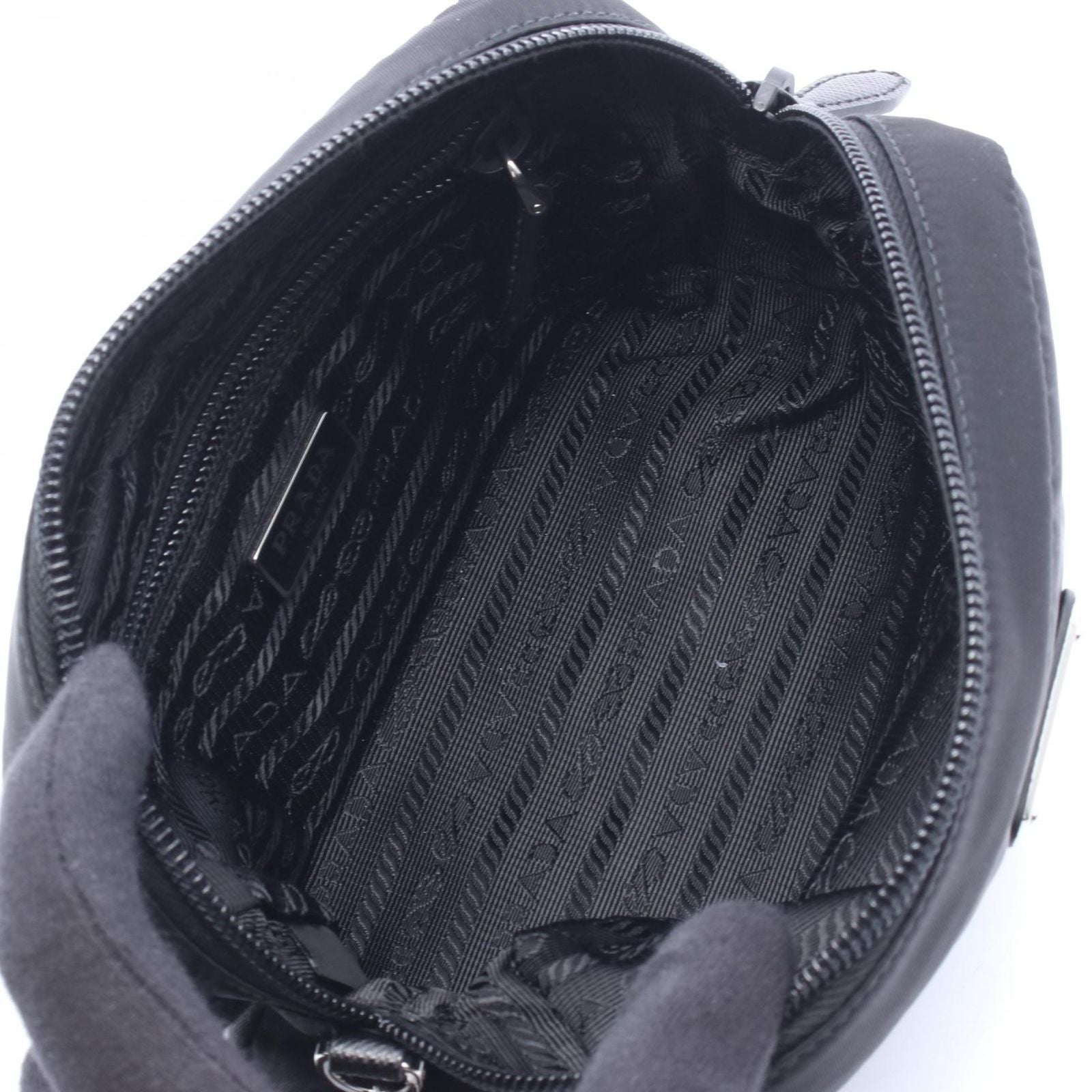 Prada Pouch Re-Nylon Small Black Nylon Leather — view 3