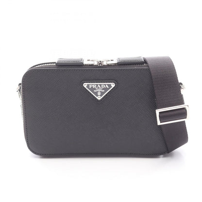 Prada Shoulder Bag Brique Brick Black Saffiano Leather