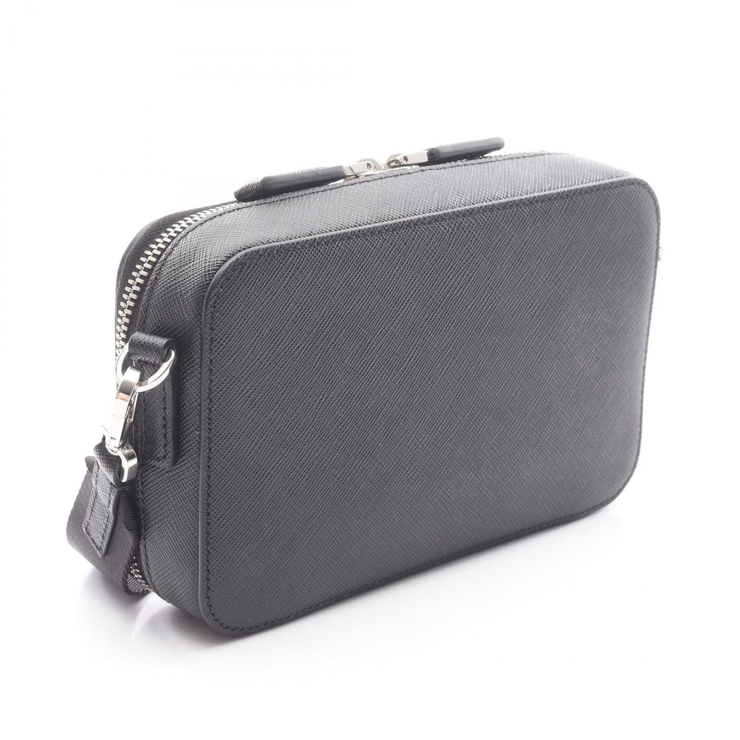 Prada Shoulder Bag Brique Brick Black Saffiano Leather — view 2