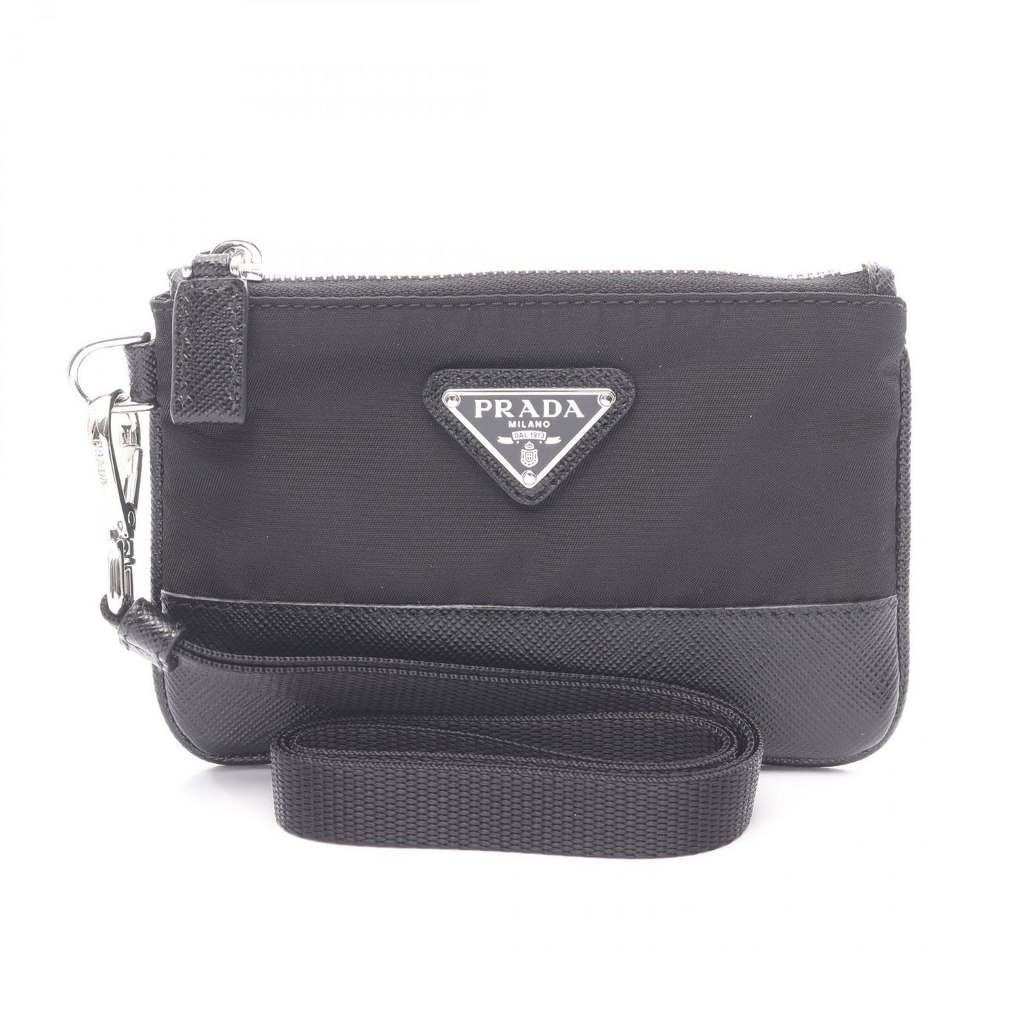 Prada Coin Case Tessuto Saffiano Black Nylon Leather Card