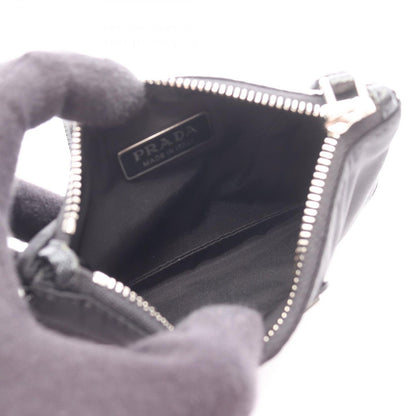 Prada Coin Case Tessuto Saffiano Black Nylon Leather Card — view 3