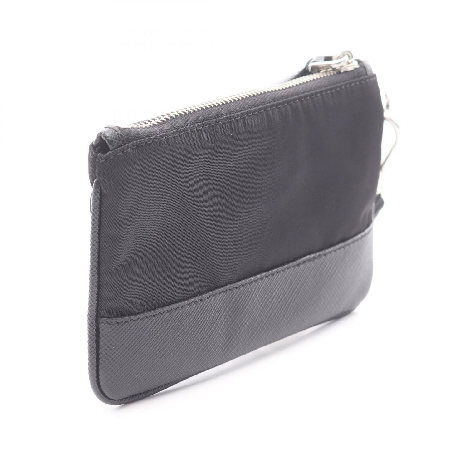 Prada Coin Case Tessuto Saffiano Black Nylon Leather Card — view 2