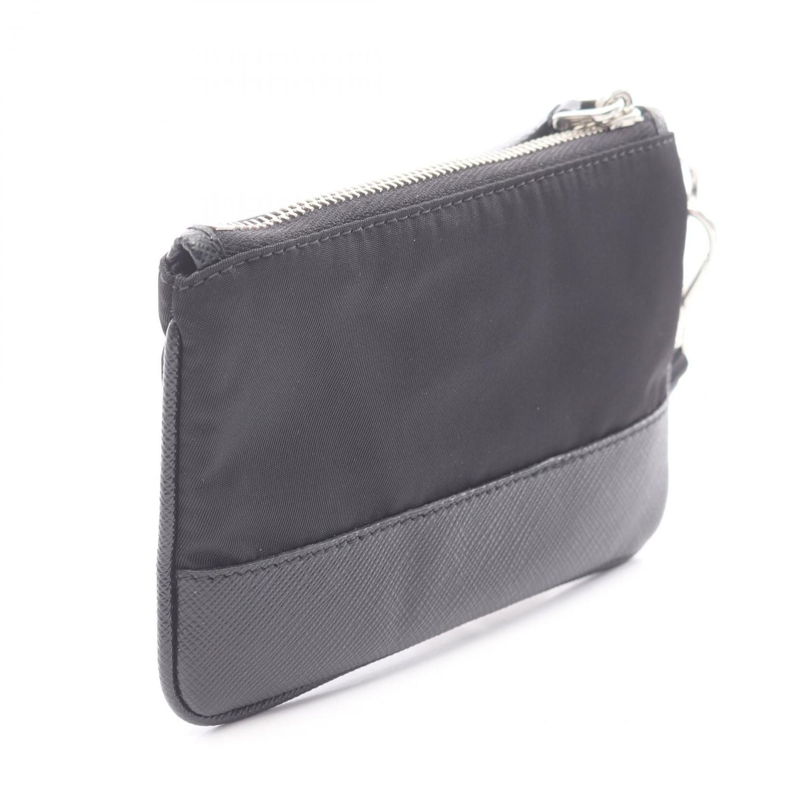 Prada Coin Case Tessuto Saffiano Black Nylon Leather Card — view 2