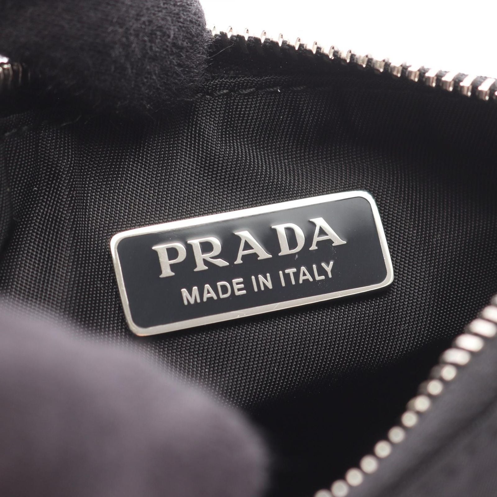 Prada Coin Case Tessuto Saffiano Black Nylon Leather Card — view 4