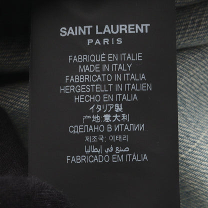Saint Laurent Paris Light Japanese Lake Cotton Denim Shirt — view 4