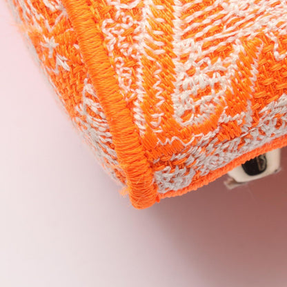 Dior Handbag Lady D-lite Midi 2-Way Neon Orange Canvas Tote — view 6