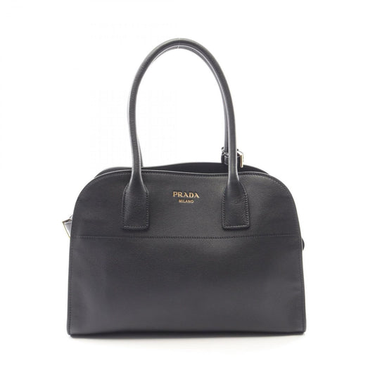 Prada Tote Soft Glain Black Leather Handbag