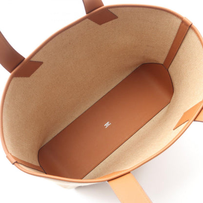 Hermes Tote Ambie GM Ecru Gold Canvas Leather Hmbier GM — view 3