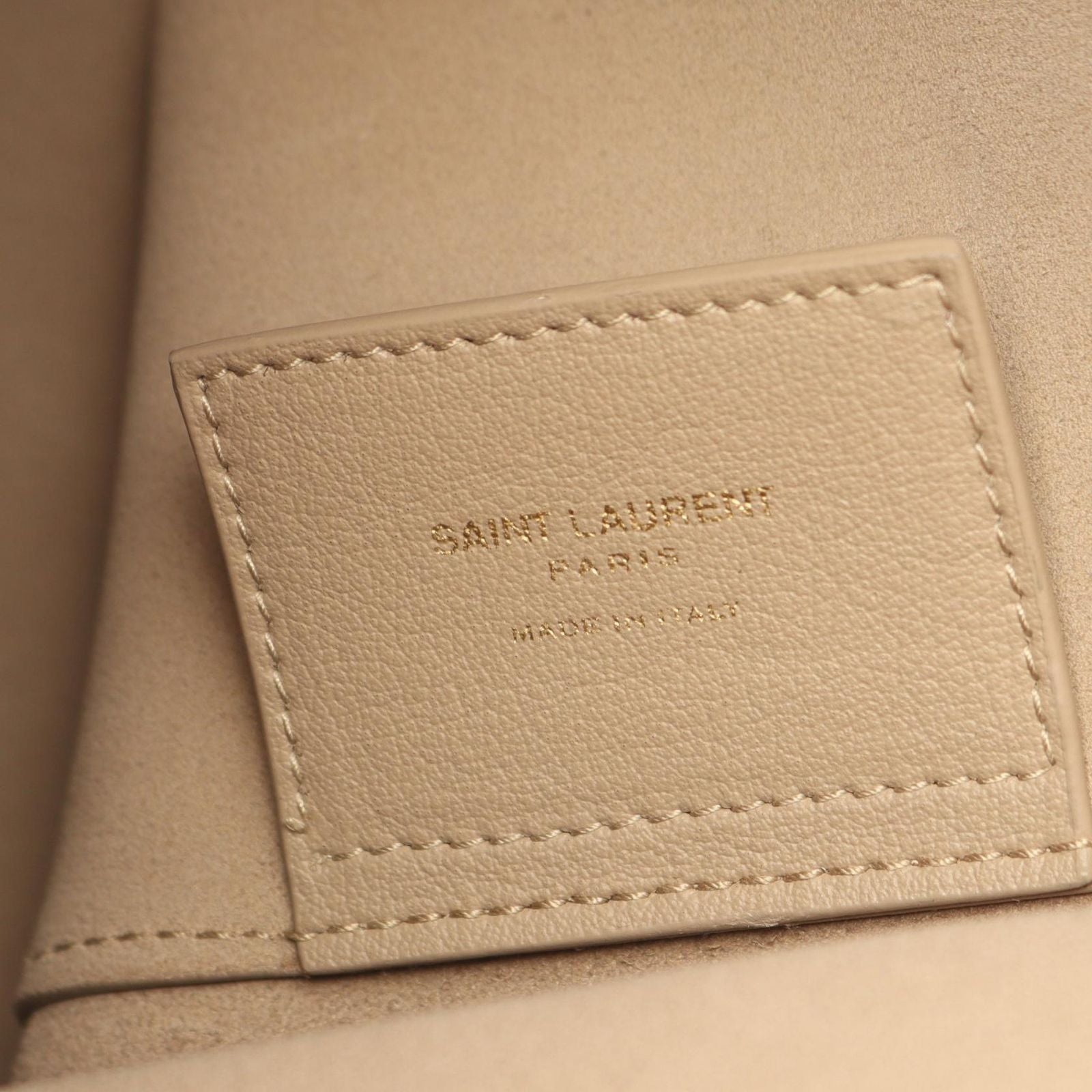 Saint Laurent Paris Handbag Shopping Toy 2-Way Light Beige Leather Toy Tote — view 4