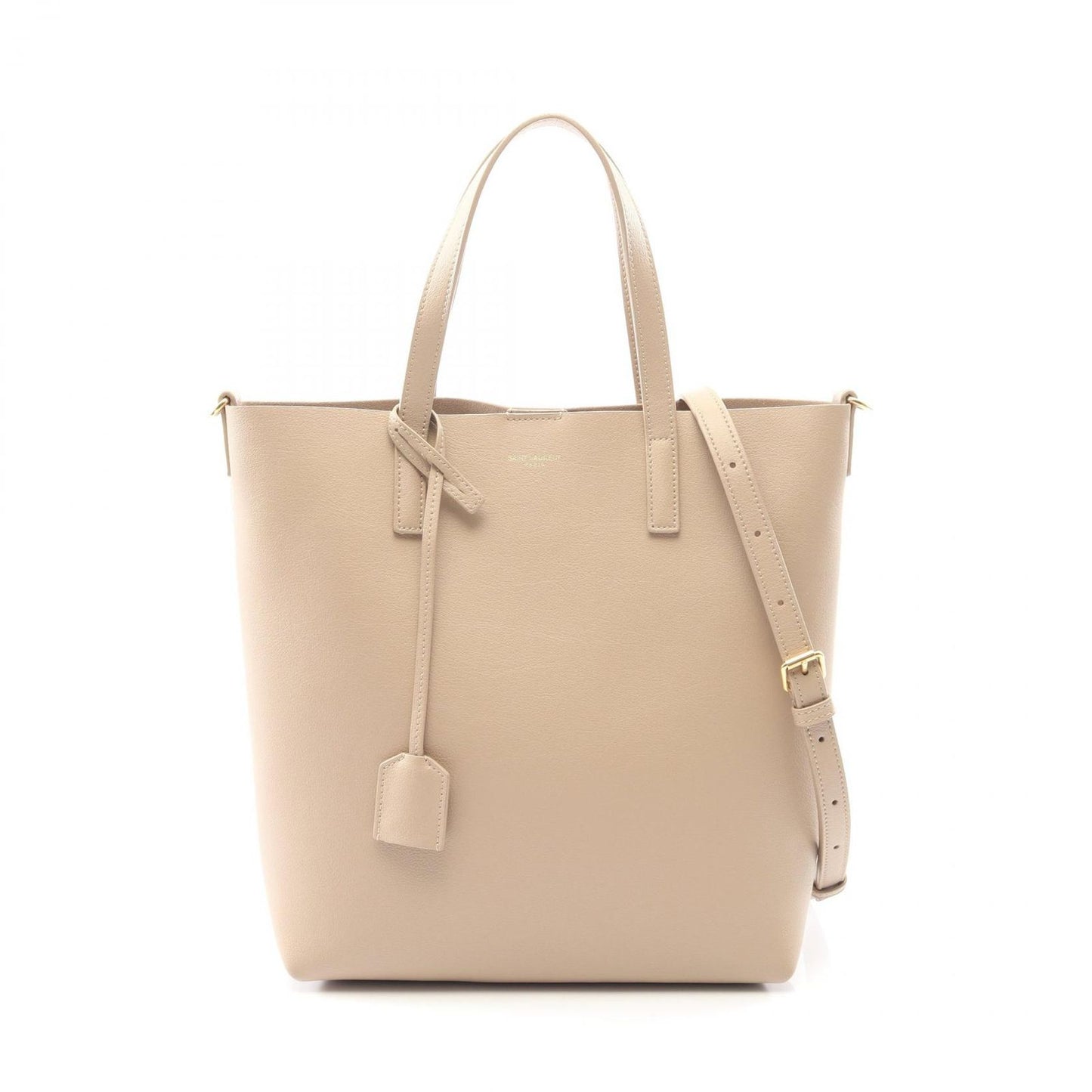 Saint Laurent Paris Handbag Shopping Toy 2-Way Light Beige Leather Toy Tote
