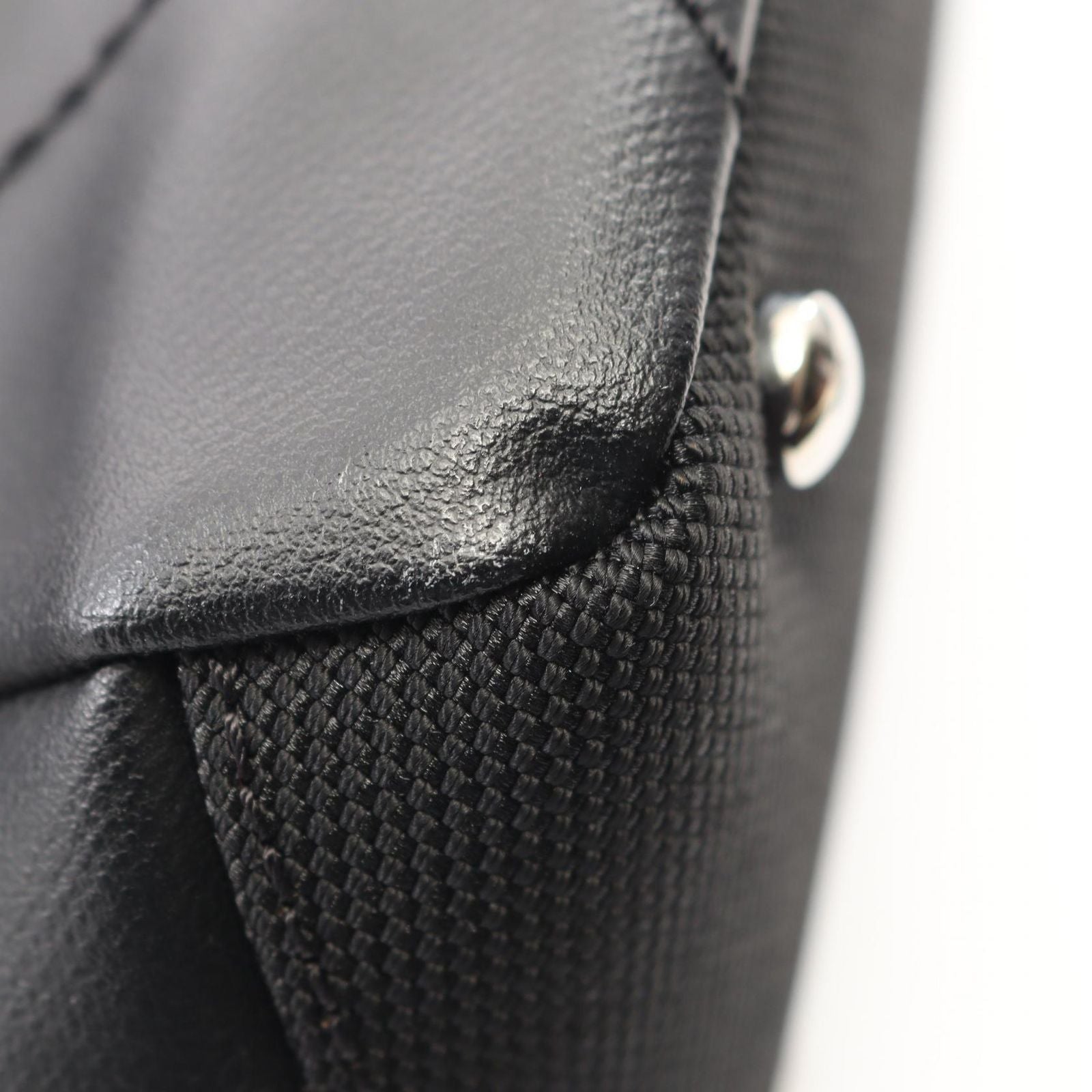 Chanel Tote Paris Biarritz PM Black Canvas Leather PM — view 7