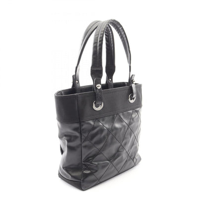 Chanel Tote Paris Biarritz PM Black Canvas Leather PM — view 2