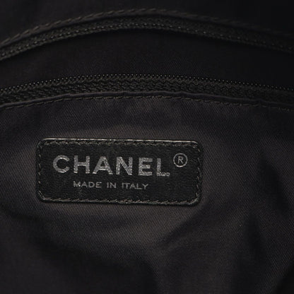 Chanel Tote Paris Biarritz PM Black Canvas Leather PM — view 4