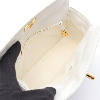 Chanel Handbag Quilted White Lambskin Chain Bag — view 3
