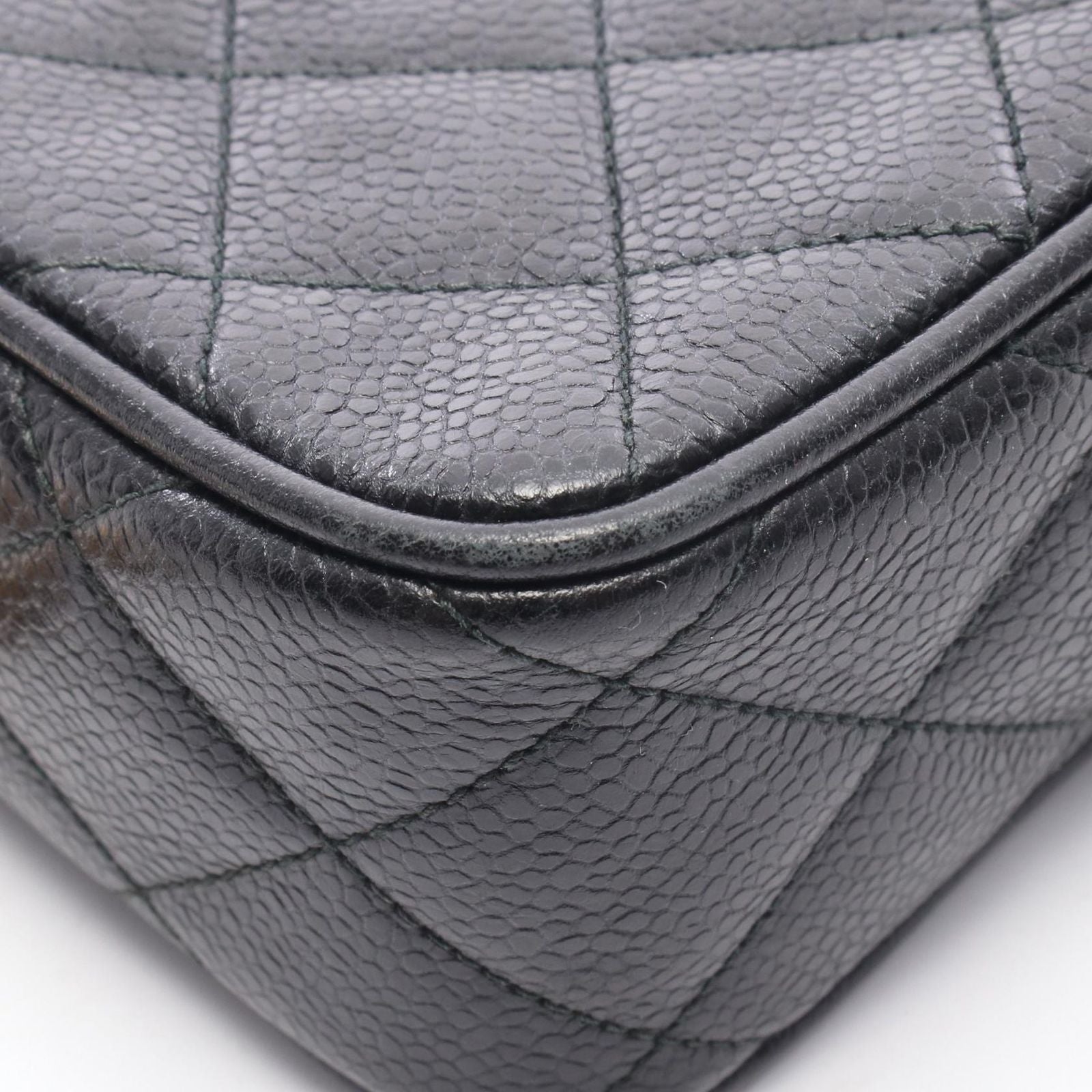 Chanel Shoulder Bag Quilted Cocobol Mini Black Caviar Leather Diamond Stitch — view 7