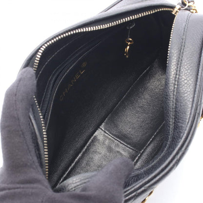 Chanel Shoulder Bag Quilted Cocobol Mini Black Caviar Leather Diamond Stitch — view 3
