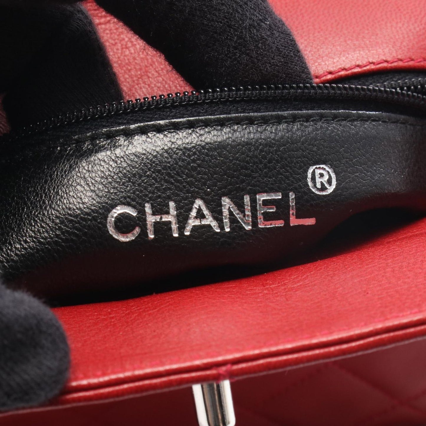 Chanel Handbag Quilted Red Lambskin Chain Bag — view 4