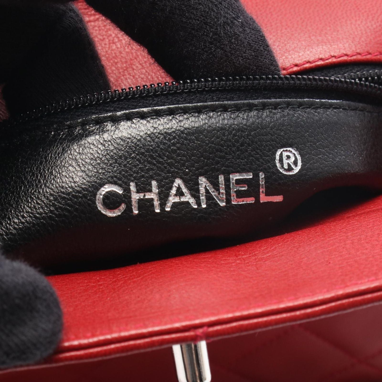 Chanel Handbag Quilted Red Lambskin Chain Bag — view 4