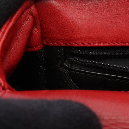 Chanel Handbag Quilted Red Lambskin Chain Bag — view 6