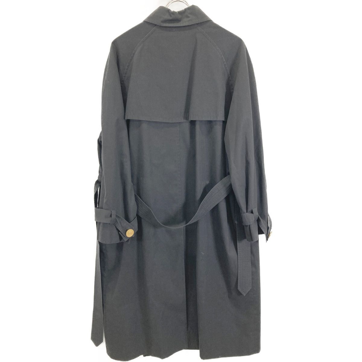 Celine Jesse Era Black Gold Button Trench Coat No Markings — view 2