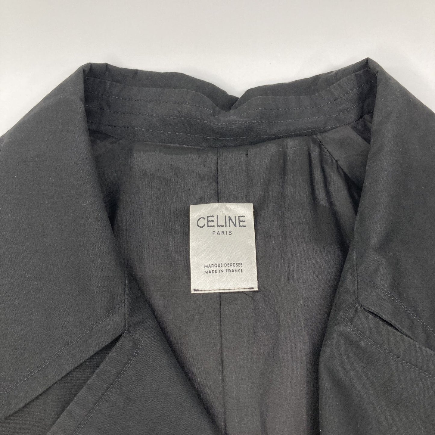 Celine Jesse Era Black Gold Button Trench Coat No Markings — view 8