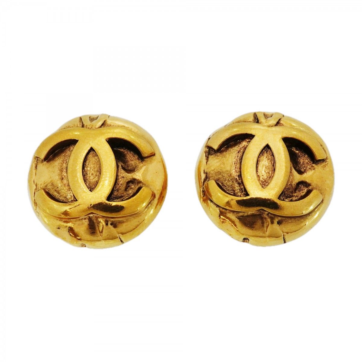 Chanel Earrings Vintage CC Logo Round