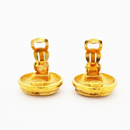 Chanel Earrings Vintage CC Logo Round — view 6