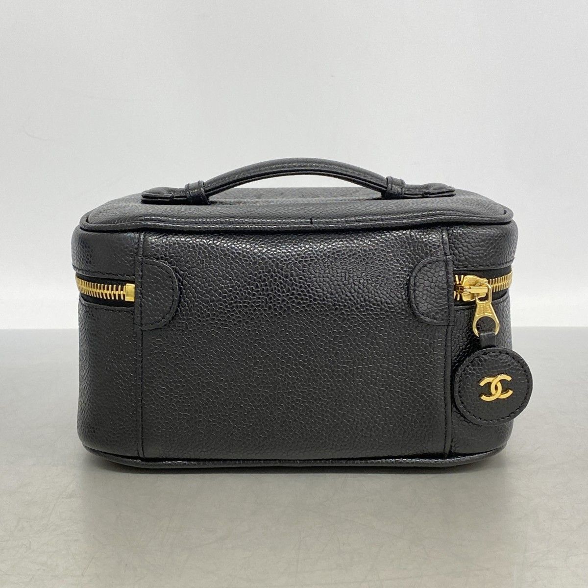 Chanel Vanity Bag Caviar Leather Black Gold — view 8