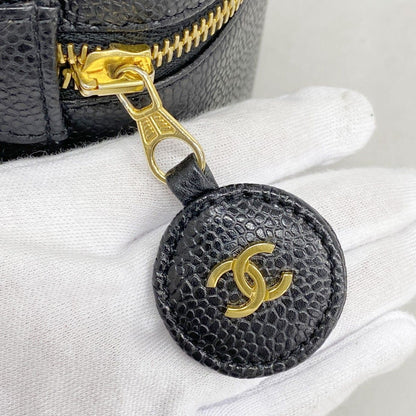 Chanel Vanity Bag Caviar Leather Black Gold — view 7