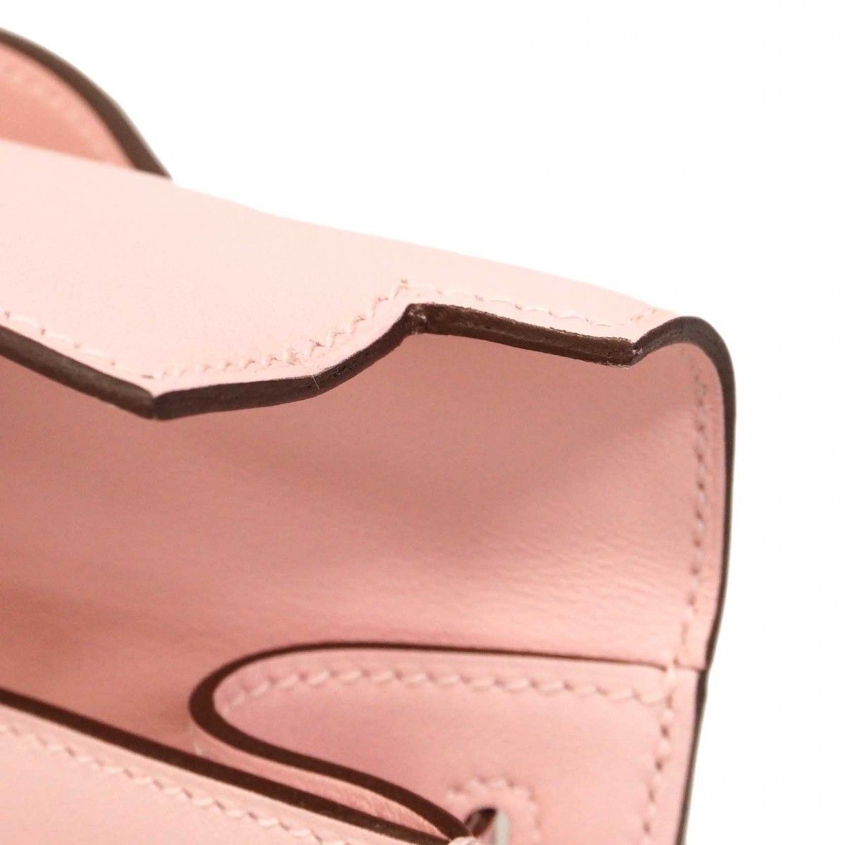Hermes Handbag Pochette Kelly Swift Rose Sakura Silver — view 8