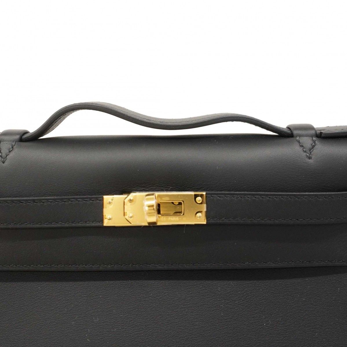 Hermes Handbag Pochette Kelly Swift Black Gold — view 6
